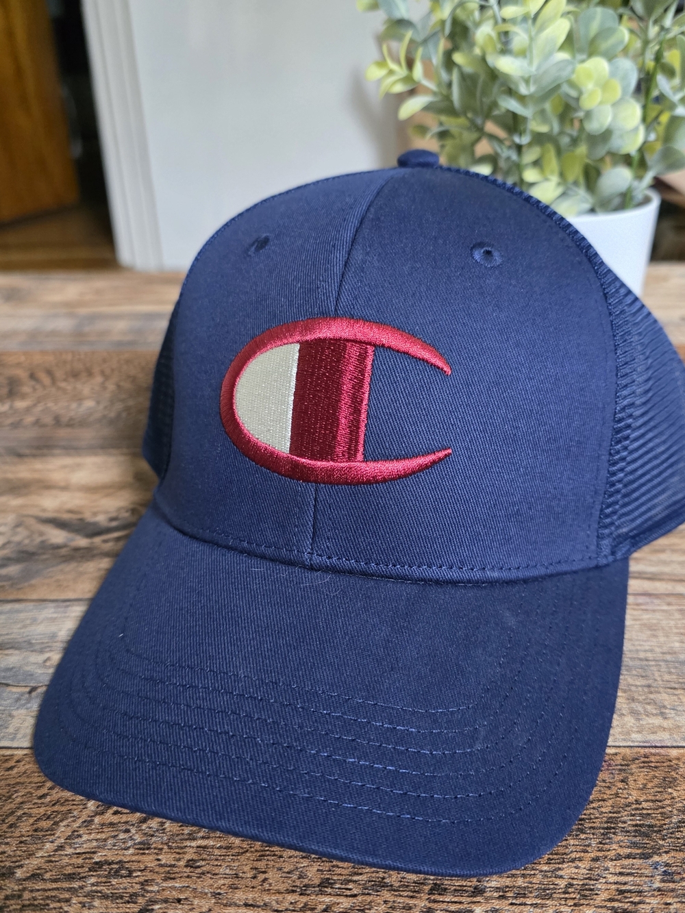 NWT Champion Navy Trucker Hat Adjustable Snapback Big C Logo Cap